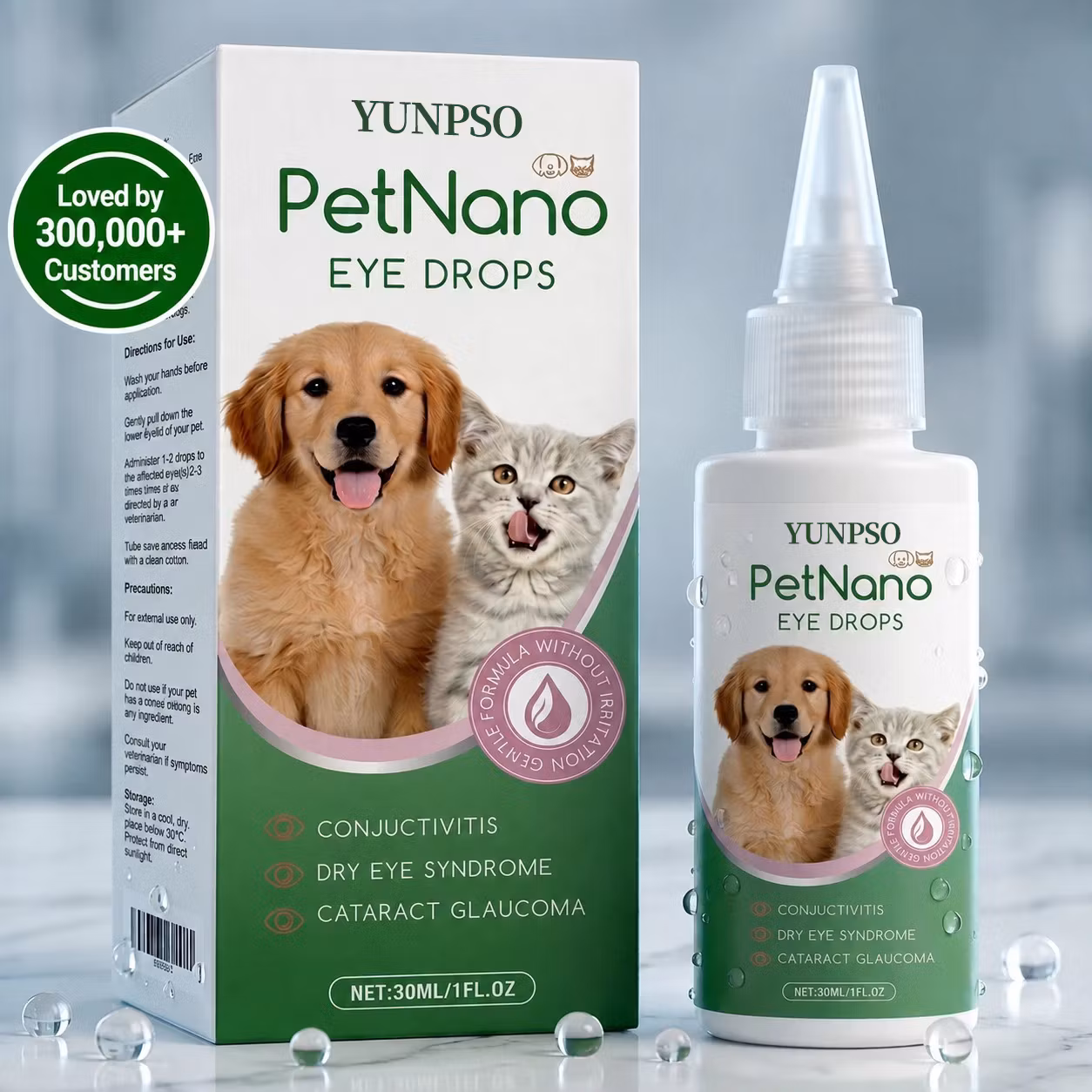 YUNPSO™ Natural Pet Eye Drops For Dogs & Cats